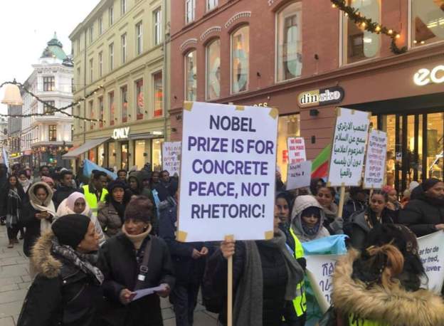 Ethiopians in Oslo protest Nobel Peace Prize for Abiy Ahmed